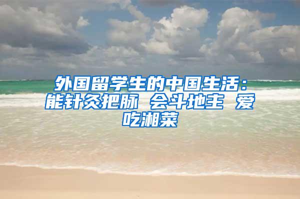 外国留学生的中国生活：能针灸把脉 会斗地主 爱吃湘菜