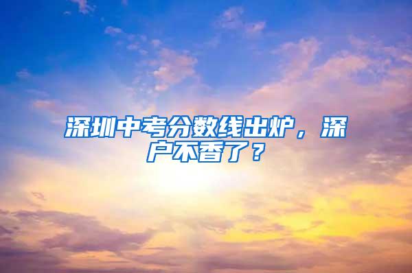 深圳中考分数线出炉，深户不香了？
