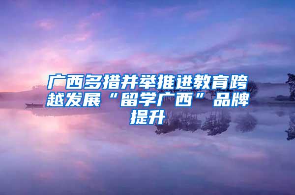 广西多措并举推进教育跨越发展“留学广西”品牌提升