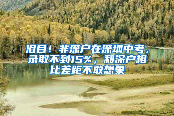 泪目！非深户在深圳中考，录取不到15%，和深户相比差距不敢想象