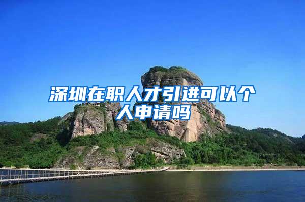深圳在职人才引进可以个人申请吗