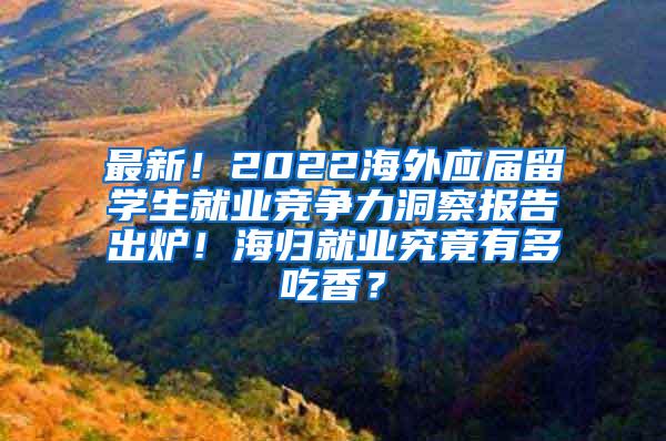 最新！2022海外应届留学生就业竞争力洞察报告出炉！海归就业究竟有多吃香？