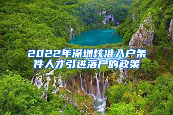 2022年深圳核准入户条件人才引进落户的政策