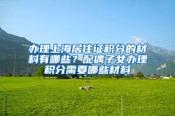 办理上海居住证积分的材料有哪些？配偶子女办理积分需要哪些材料