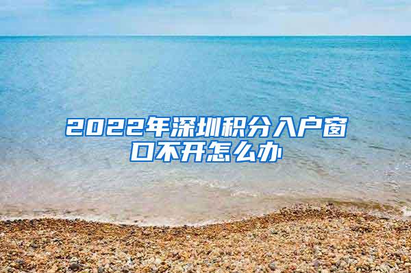 2022年深圳积分入户窗口不开怎么办