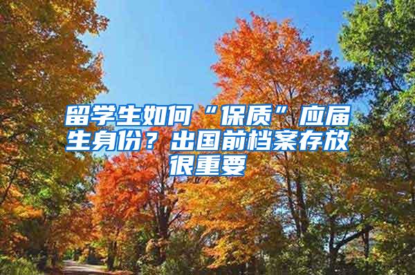 留学生如何“保质”应届生身份？出国前档案存放很重要