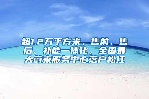超1.2万平方米，售前、售后、补能一体化，全国最大蔚来服务中心落户松江