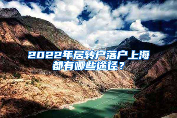 2022年居转户落户上海都有哪些途径？
