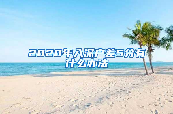 2020年入深户差5分有什么办法
