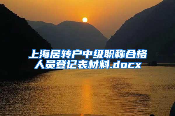 上海居转户中级职称合格人员登记表材料.docx