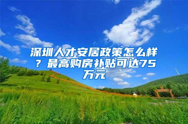 深圳人才安居政策怎么样？最高购房补贴可达75万元