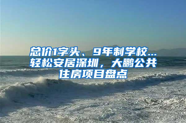 总价1字头、9年制学校...轻松安居深圳，大鹏公共住房项目盘点