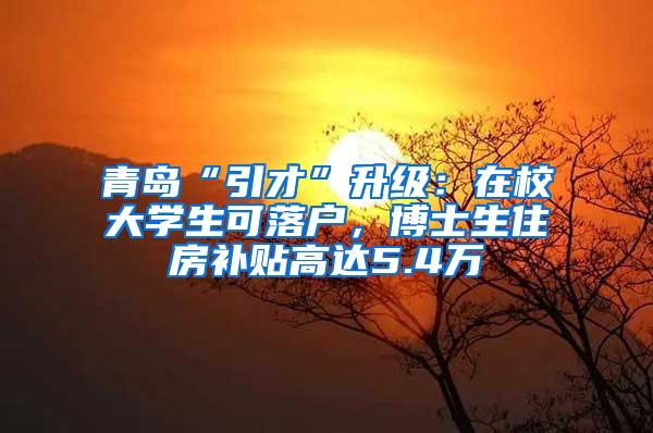 青岛“引才”升级：在校大学生可落户，博士生住房补贴高达5.4万