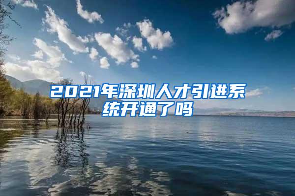 2021年深圳人才引进系统开通了吗