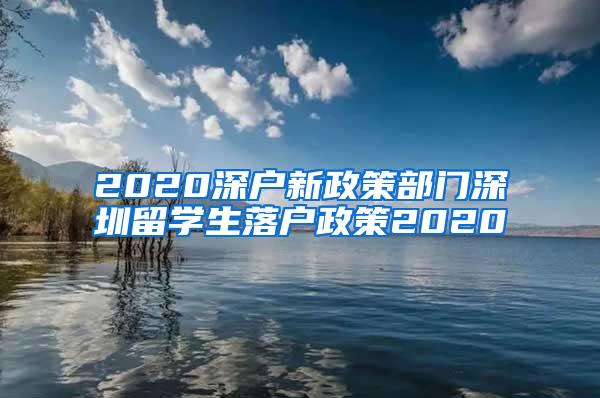 2020深户新政策部门深圳留学生落户政策2020