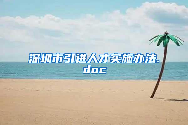 深圳市引进人才实施办法.doc