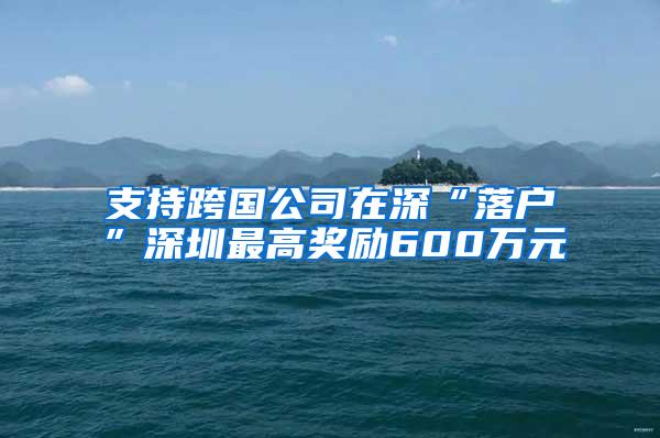 支持跨国公司在深“落户”深圳最高奖励600万元