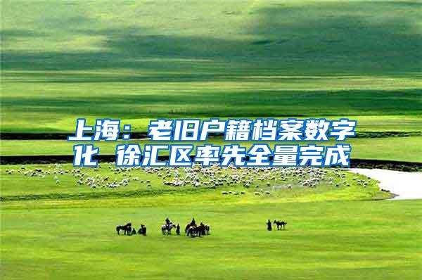 上海：老旧户籍档案数字化 徐汇区率先全量完成