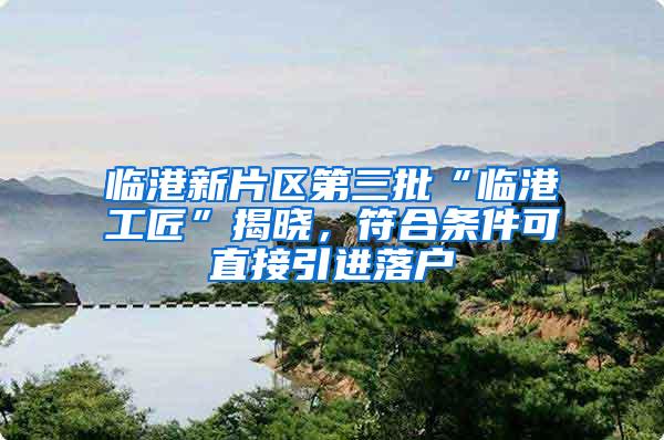 临港新片区第三批“临港工匠”揭晓，符合条件可直接引进落户