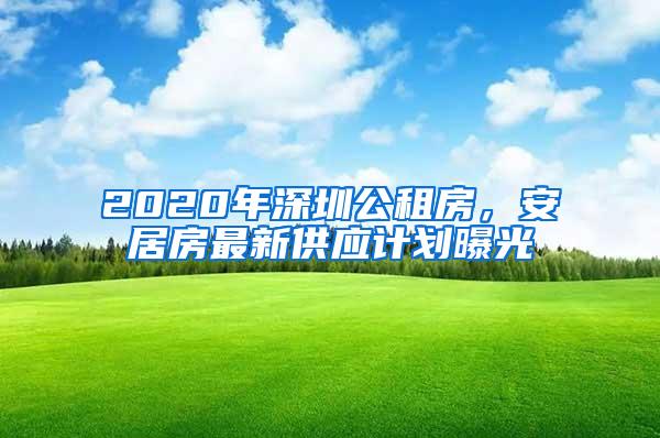 2020年深圳公租房，安居房最新供应计划曝光