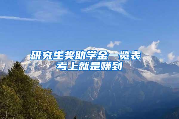 研究生奖助学金一览表 考上就是赚到