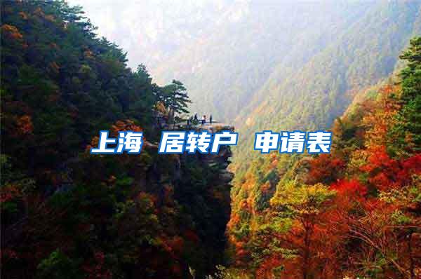 上海 居转户 申请表