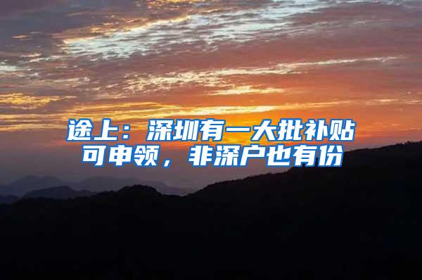 途上：深圳有一大批补贴可申领，非深户也有份