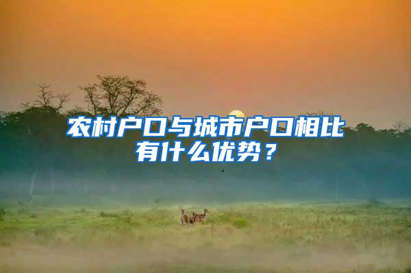 农村户口与城市户口相比有什么优势？