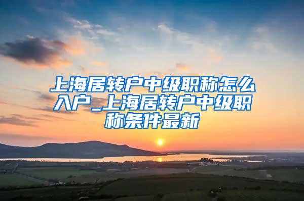 上海居转户中级职称怎么入户_上海居转户中级职称条件最新