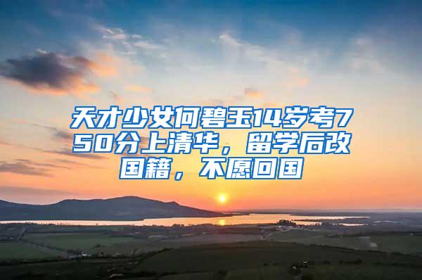 天才少女何碧玉14岁考750分上清华，留学后改国籍，不愿回国