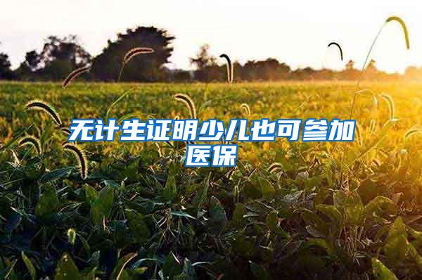 无计生证明少儿也可参加医保
