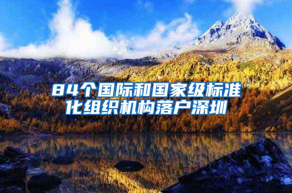 84个国际和国家级标准化组织机构落户深圳