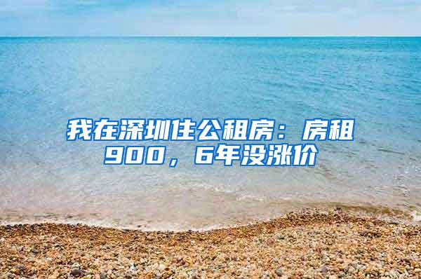 我在深圳住公租房：房租900，6年没涨价