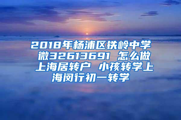 2018年杨浦区铁岭中学 微32613691 怎么做 上海居转户 小孩转学上海闵行初一转学