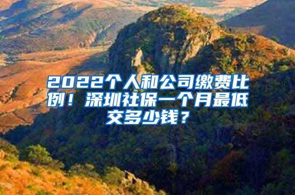 2022个人和公司缴费比例！深圳社保一个月最低交多少钱？