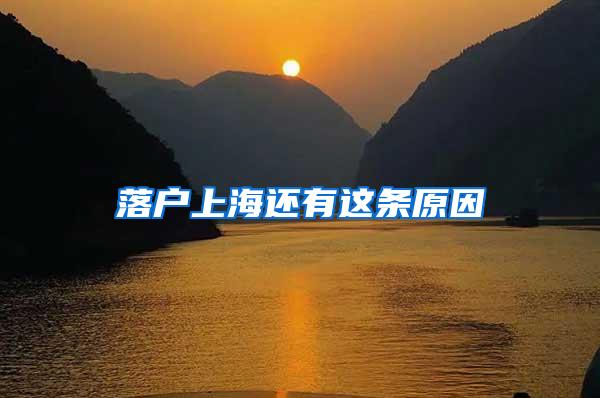 落户上海还有这条原因