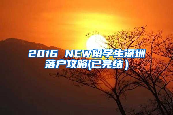 2016 NEW留学生深圳落户攻略(已完结）