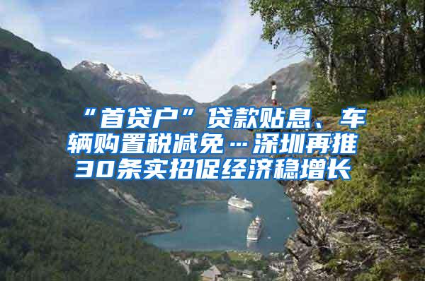 “首贷户”贷款贴息、车辆购置税减免…深圳再推30条实招促经济稳增长