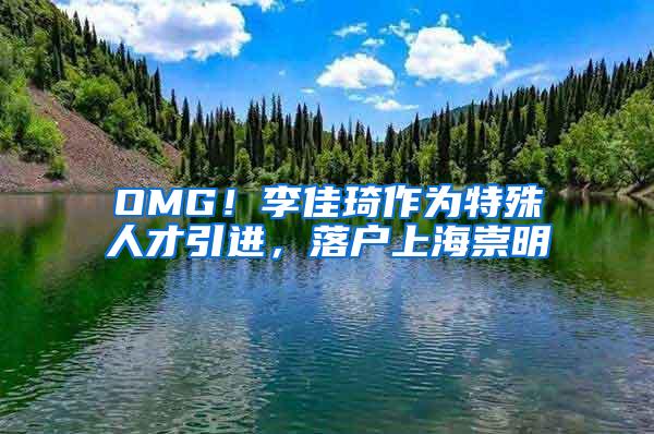 OMG！李佳琦作为特殊人才引进，落户上海崇明