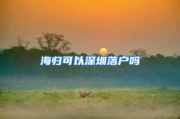 海归可以深圳落户吗