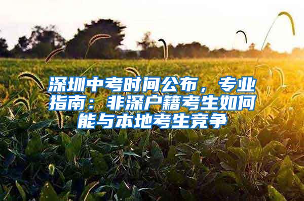 深圳中考时间公布，专业指南：非深户籍考生如何能与本地考生竞争