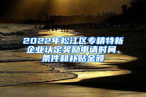 2022年松江区专精特新企业认定奖励申请时间、条件和补贴金额