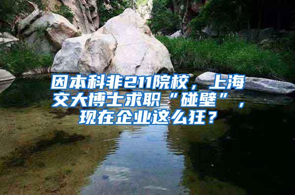 因本科非211院校，上海交大博士求职“碰壁”，现在企业这么狂？