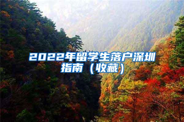 2022年留学生落户深圳指南（收藏）