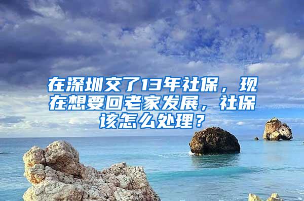 在深圳交了13年社保，现在想要回老家发展，社保该怎么处理？