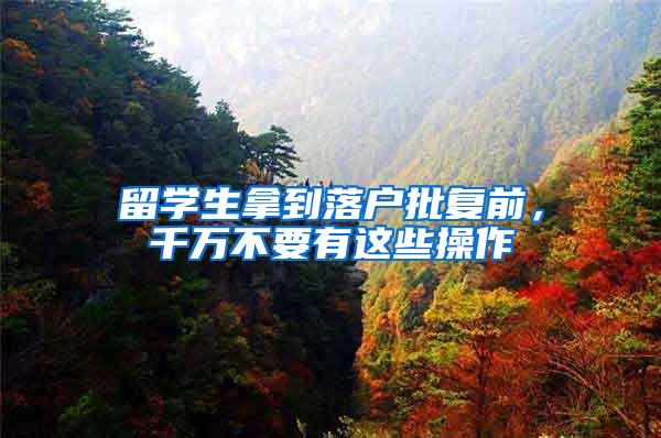 留学生拿到落户批复前，千万不要有这些操作