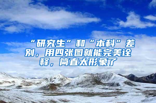 “研究生”和“本科”差别，用四张图就能完美诠释，简直太形象了