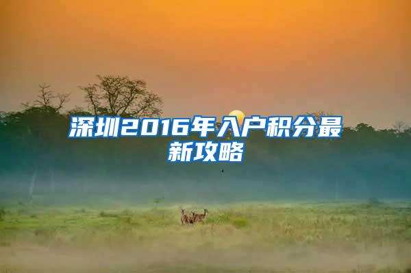 深圳2016年入户积分最新攻略