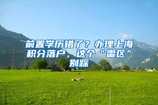 前置学历错了？办理上海积分落户，这个“雷区”别踩