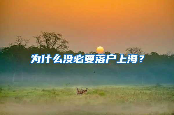 为什么没必要落户上海？